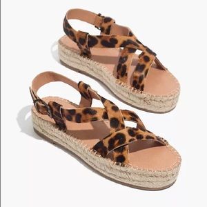 Madewell  Malia Espadrille Sandal in Leopard Calf Hair